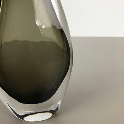 Large Sommerso Smoked Glass Vase by Nils Landberg for Orrefors, Sweden, 1970s-QZ-1089665