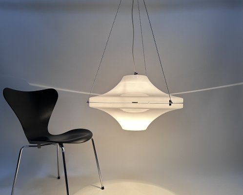 Large Space Age Acrylic Pendant Lamp with Adjustable Chains, 1960s-JP-1794881