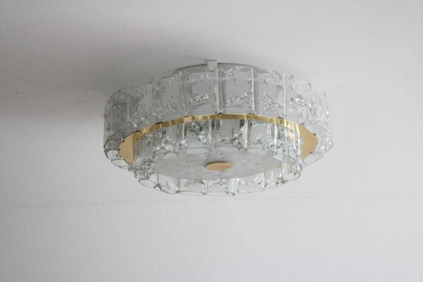 Large Space Age Ceiling Lamp in Ice Glass from Doria, 1960s-FJP-1771555