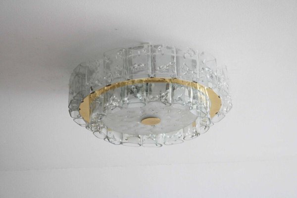 Large Space Age Ceiling Lamp in Ice Glass from Doria, 1960s-FJP-1771555