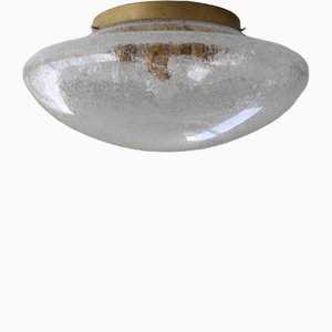 Large Space Age Ceiling Lamp in Ice Glass from Limburg, 1970s-FJP-1771587