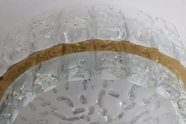 Large Space Age Ceiling Lamp in Ice Glass with 48 Tubes from Doria, 1960s-FJP-1771558