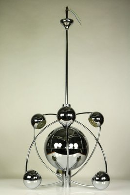 Large Space Age Chrome Sputnik Pendant Lamp, 1950s-FUP-552280