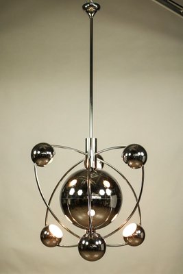 Large Space Age Chrome Sputnik Pendant Lamp, 1950s-FUP-552280