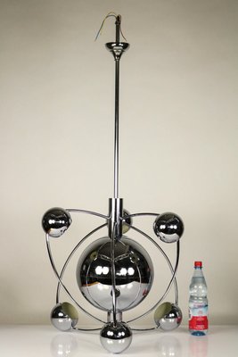 Large Space Age Chrome Sputnik Pendant Lamp, 1950s-FUP-552280