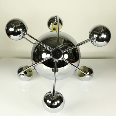 Large Space Age Chrome Sputnik Pendant Lamp, 1950s-FUP-552280