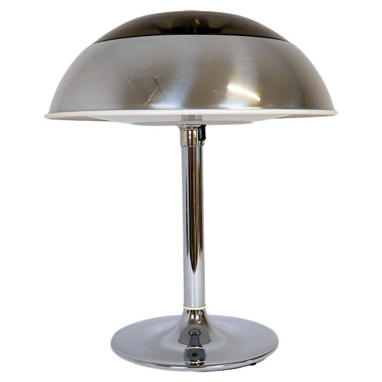 Large Space Age Chrome Table Lamp from Fagerhults, Sweden, 1970s