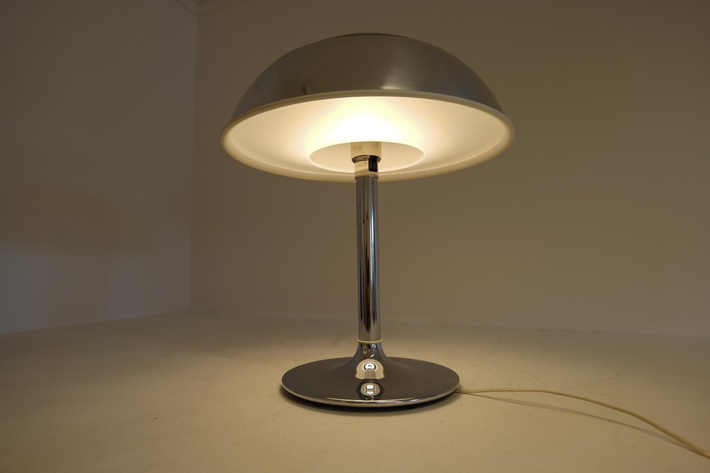 Large Space Age Chrome Table Lamp from Fagerhults, Sweden, 1970s