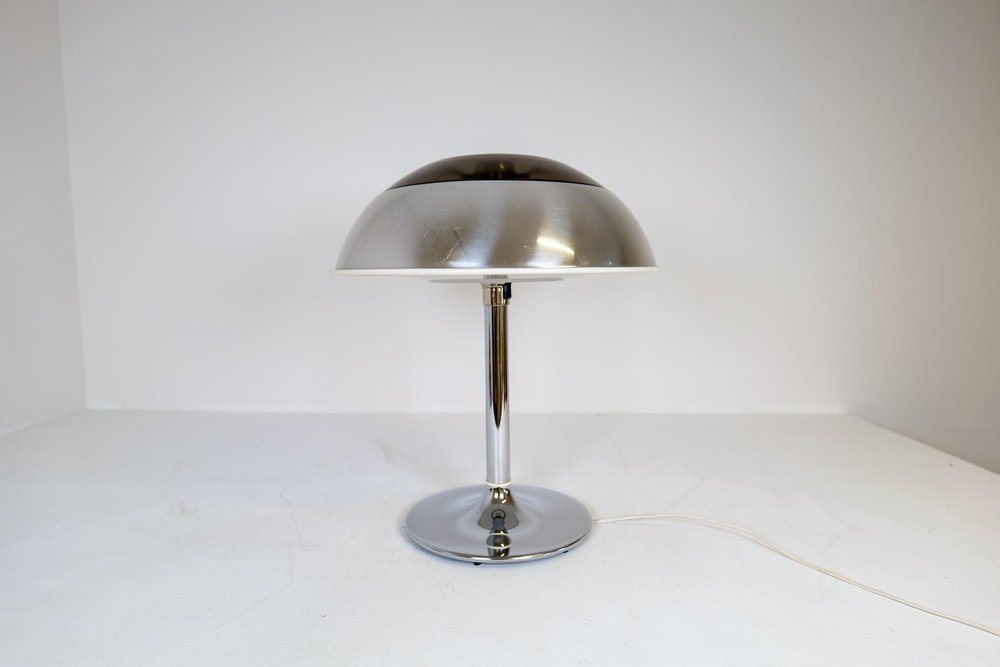 Large Space Age Chrome Table Lamp from Fagerhults, Sweden, 1970s