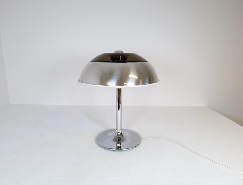 Large Space Age Chrome Table Lamp from Fagerhults, Sweden, 1970s