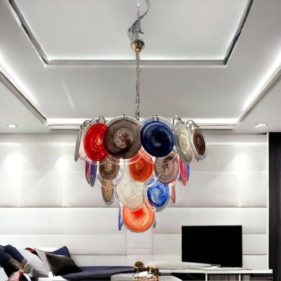 Large Space Age Murano Disc Chandelier, 1970s-JJC-1749732