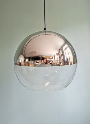 Large Space Age Pendant Lights in Transparent and Chrome Glass, 1970, Set of 2-FAX-2034509