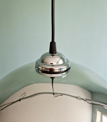 Large Space Age Pendant Lights in Transparent and Chrome Glass, 1970, Set of 2-FAX-2034509