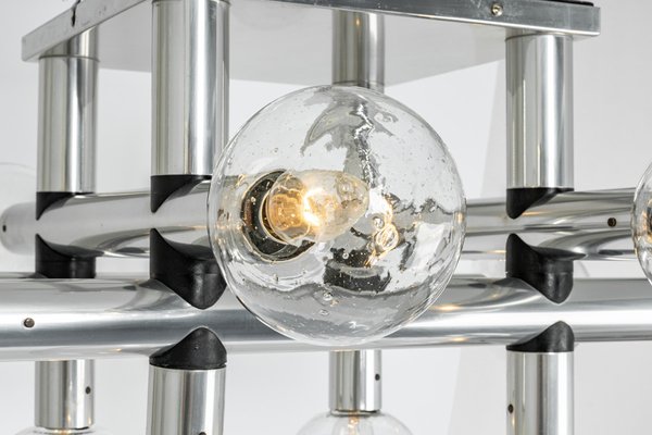 Large Space Age Sputnik Chrome Atomium Flush Mount from Kalmar, Austria, 1970s-UGR-1125118