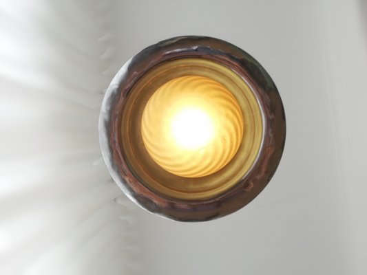 Large Space Age Ufo Yellow Glass and Metal Hanging Lamp, 1970s-SCS-1004641