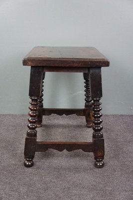 Large Spanish Stool with Twisted Legs-HPP-1783182