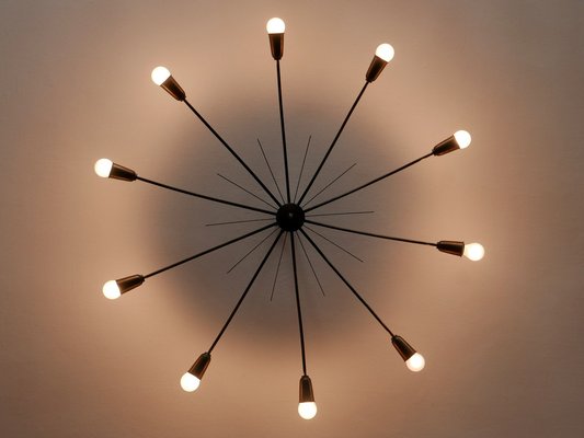 Large Sputnik Ceiling Light Sun by J.T. Kalmar, Austria, 1950s-WPT-2043784