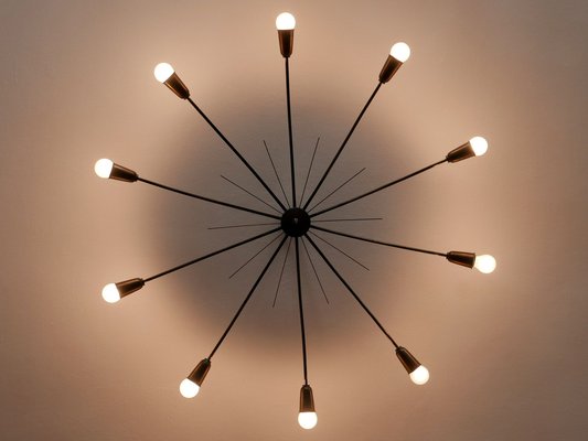 Large Sputnik Ceiling Light Sun by J.T. Kalmar, Austria, 1950s-WPT-2043784