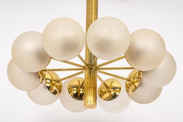 Large Sputnik Glass Globe Chandelier from Kaiser Leuchten, Germany, 1970s-UGR-1171186