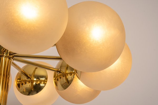 Large Sputnik Glass Globe Chandelier from Kaiser Leuchten, Germany, 1970s-UGR-1171186