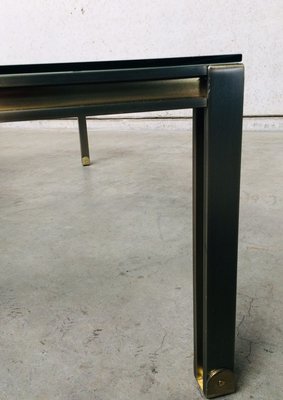 Large Steel and Brass Coffee Table, Belgium, 1980s-RQV-841171