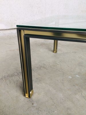 Large Steel and Brass Coffee Table, Belgium, 1980s-RQV-841171