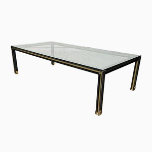 Large Steel and Brass Coffee Table, Belgium, 1980s-RQV-841171