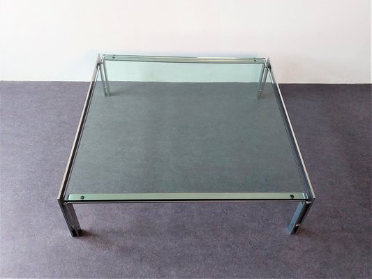 Large Steel and Glass M1 Coffee Table by Hank Kwint for Metaform, 1980s-NV-1162047