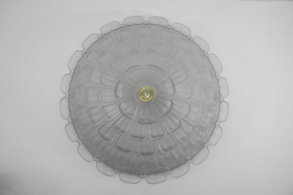 Large Stepped Satin Glass Flush Mount, Germany, 1960s-KQB-1694615