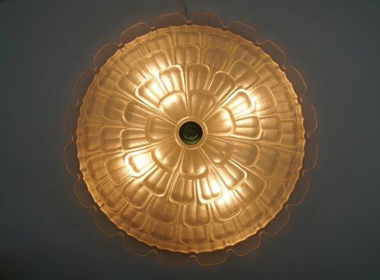 Large Stepped Satin Glass Flush Mount, Germany, 1960s-KQB-1694615