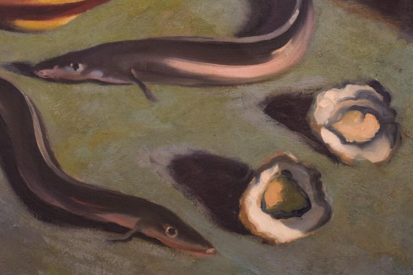 Large Still Life, Study of Fish and Oysters, 1944, Oil on Canvas-AOI-1115636