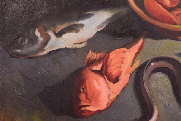 Large Still Life, Study of Fish and Oysters, 1944, Oil on Canvas-AOI-1115636