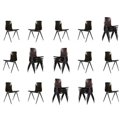 Large Stock Stackable Pagholz Galvanitas S22 Compas Dining Room Chairs, 1960s-TRW-1803324