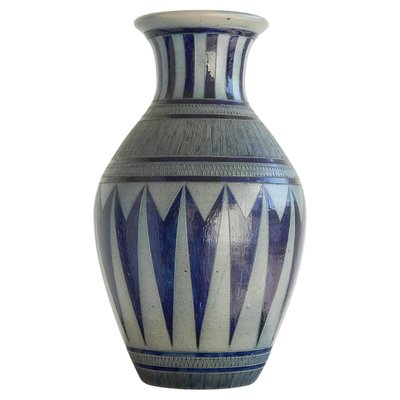 Large Stoneware Salt Glazed Vase by Jos Kalb for La Roche, Belgium, 1940s-FEW-2024231