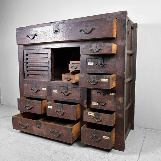 Large Store Archive Cabinet, Japan, 1890s