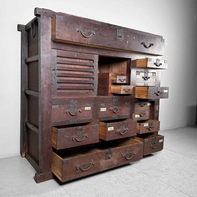 Large Store Archive Cabinet, Japan, 1890s-DWL-1787511