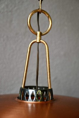 Large Suspension Lantern in Glass and Golden Brass, 1950s-AIU-1798146