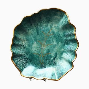 Large Swedish Art Deco Leaf-Shaped Green Lustre Centrepiece by Josef Ekberg for Gustavsberg, 1929-RUK-1758033