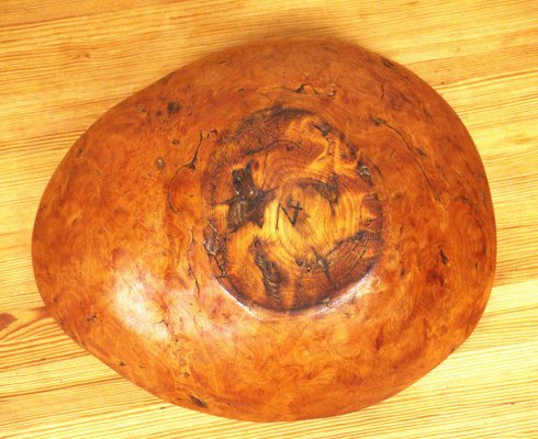 Large Swedish Folklore Birch Burl Wooden Bowl, 1890s-UDU-1807781