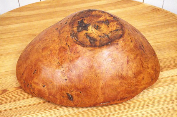 Large Swedish Folklore Birch Burl Wooden Bowl, 1890s-UDU-1807781