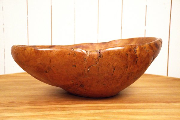 Large Swedish Folklore Birch Burl Wooden Bowl, 1890s-UDU-1807781