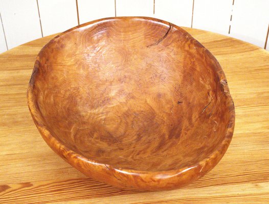 Large Swedish Folklore Birch Burl Wooden Bowl, 1890s-UDU-1807781