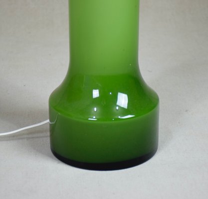 Large Swedish Glass Table Lamp with Original Shade, 1960s-RNM-1093843