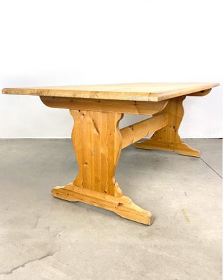 Large Swedish Pinewood Dining Table, 1980s-QFU-1194167