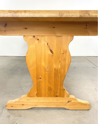 Large Swedish Pinewood Dining Table, 1980s-QFU-1194167