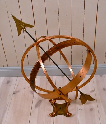 Large Swedish Wrought Iron, Brass and Copper Garden Sundial, 1960s-UDU-1821237