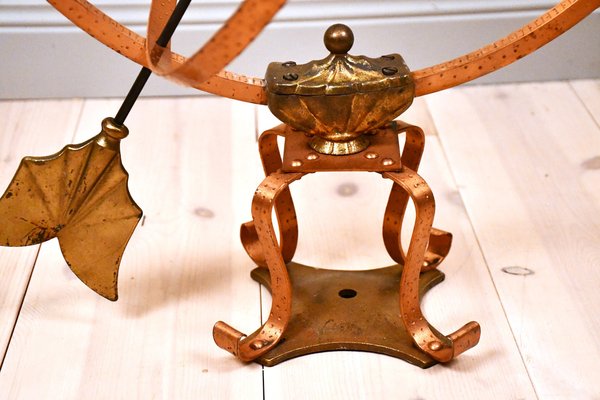 Large Swedish Wrought Iron, Brass and Copper Garden Sundial, 1960s-UDU-1821237