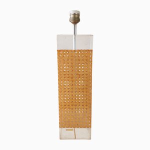 Large Table Lamp in Rattan and Acrylic Glass in the style of Dior-TDA-1720089