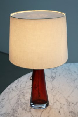 Large Table Lamp in Red Glass by Carl Fagerlund for Orrefors, Sweden, 1960s-FJP-2035795