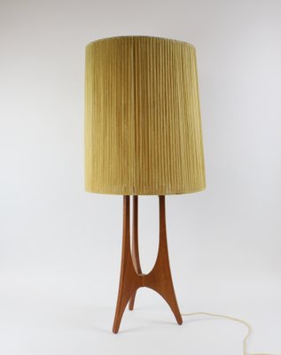 Large Table Lamp Teak with Sisal Shade, 1970s-FTN-1803937